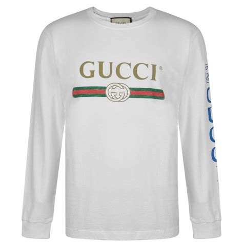 long sleeve white gucci shirt|farfetch Gucci t shirts.